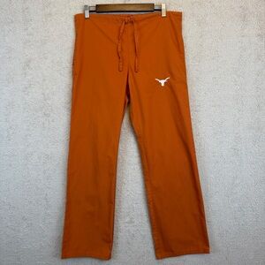 University of Texas Longhorns Logo Scrub Pants Drawstring Waist Burnt Orange XS
